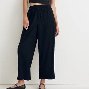 NWT Madewell Crinkled Crepe Straight-Leg Crop Pants Size XL